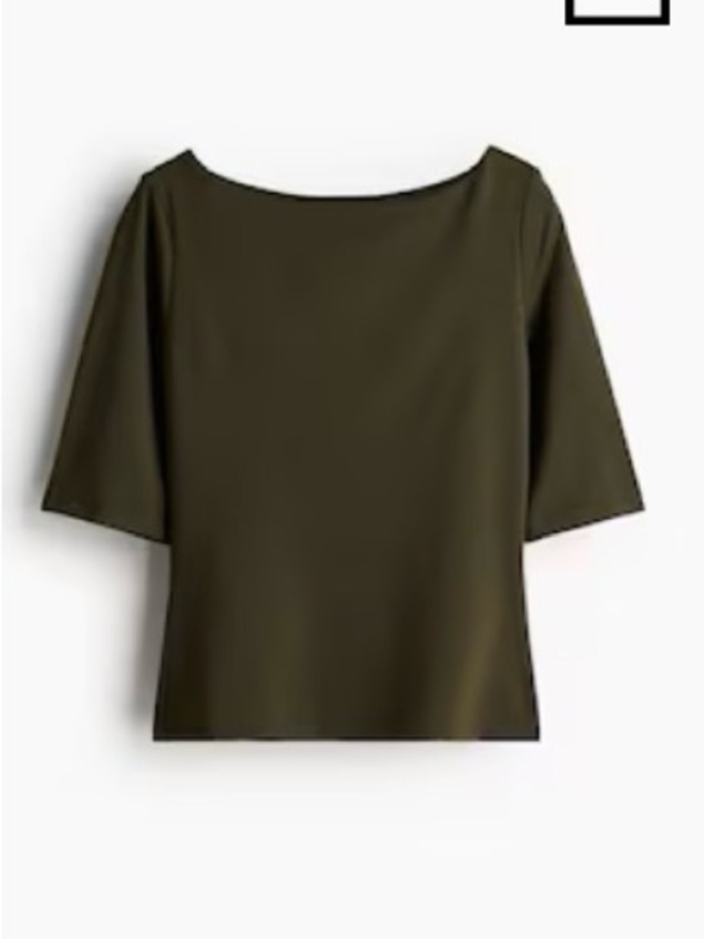 H&M Boatneck Top - Dark Khaki Green
